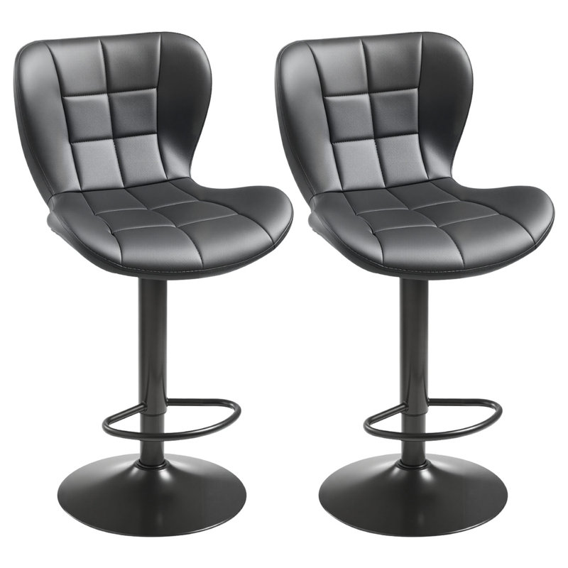 Ensemble de 2 chaises de cuisine pivotantes à hauteur réglable pour tabouret de bar