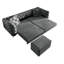 Lit convertible 4 pièces avec assise de 72 cm de profondeur, mobile et réglable par boutons, style moderne pour chambre à coucher, couleur orange, pieds invisibles, couleur gris.