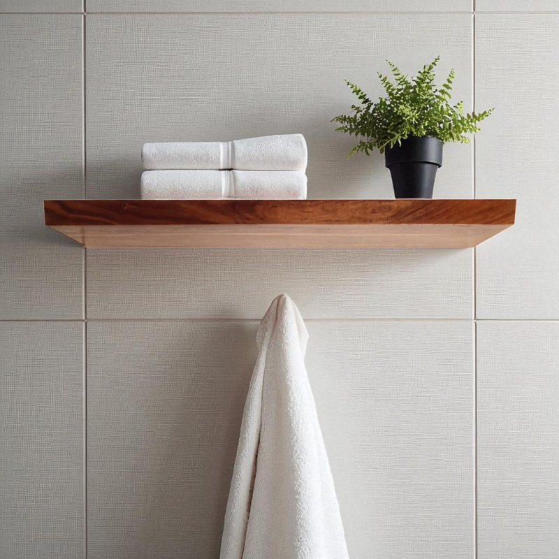 Fenderson Acacia Floating Shelf, 2" H x 24" W x 12" D