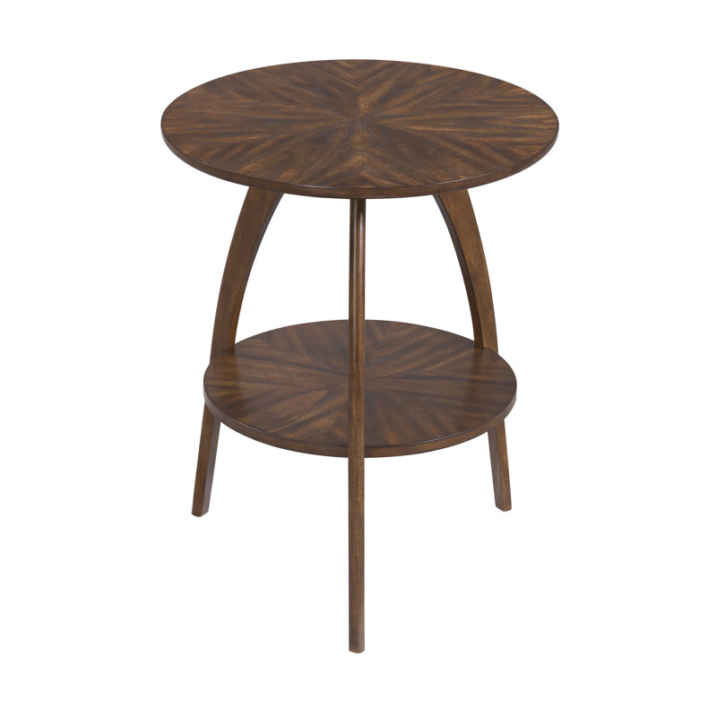 Atreu Three Leg End Table with Storage, Espresso