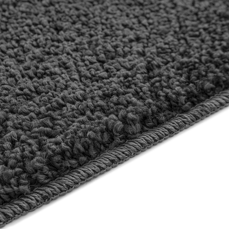 Small Non-Slip Bath Mat Rectangular Modern, Anthracite