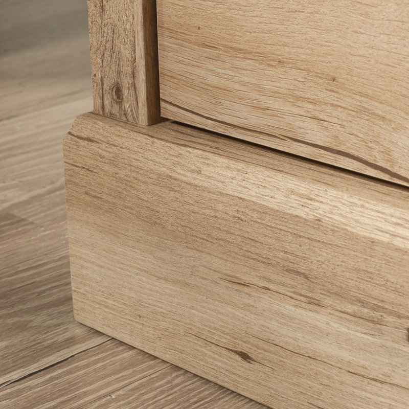 Prime Oak Double Dresser with Black Hardware and Deep Drawers