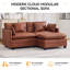 Canapé modulaire rembourré en similicuir avec repose-pieds-1235254923-1235254929