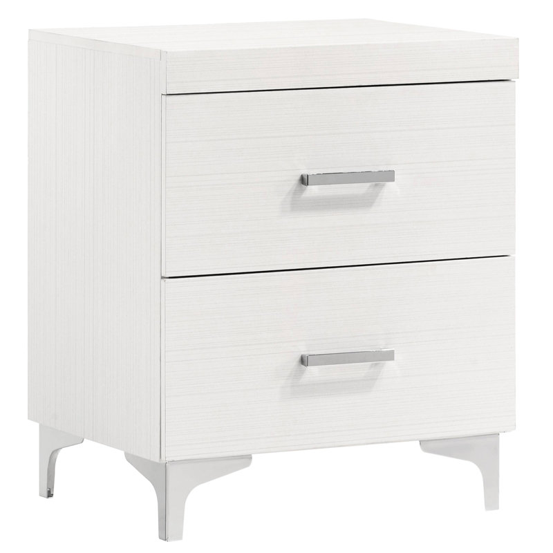 Table de chevet blanche 2 pour la chambre à coucher - et élégante avec un rangement pratique