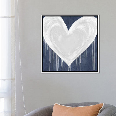 " Big Hearted White On Blue " by Lindsay Rodgers