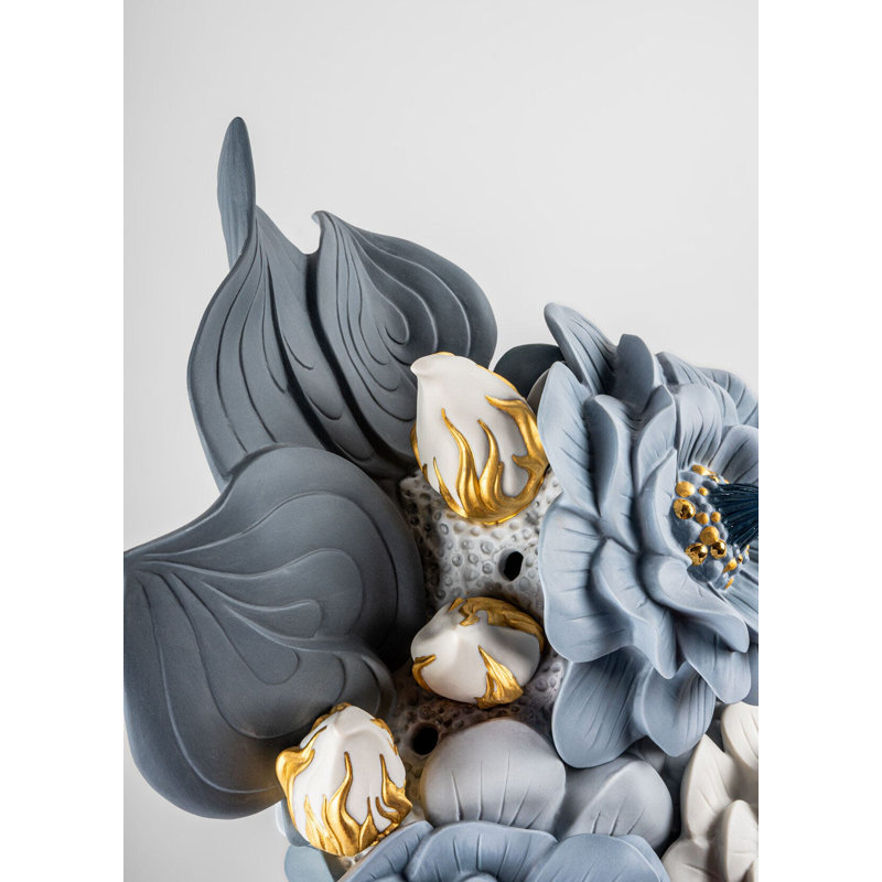 Faux Floral in Vase, Blue