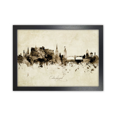 Edinburgh Scotland Skyline Vintage by Michael Tompsett - 1 Piece Wall Art