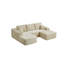 Canapé modulaire de 104 pouces avec méridienne en forme de U, canapé modulaire moderne pour le salon et la chambre à coucher, sans assemblage requis, tissu moelleux, beige-1601367036