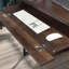 Bureau avec rehausse, finition brune