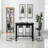 Industrial Counter Height Dining Set, Weathered Wood Table & PU Leather Chairs, Metal Frame-1782902824-1782902825