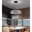 Lustre moderne à 2 anneaux DEL à intensité variable noir-130133966