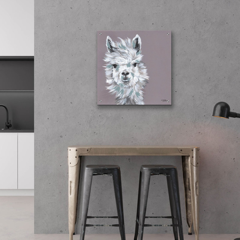 Art mural épique «Alpaca Punch» par Michele Norman, 24 po x 24 po, H 24 po x l 24 po