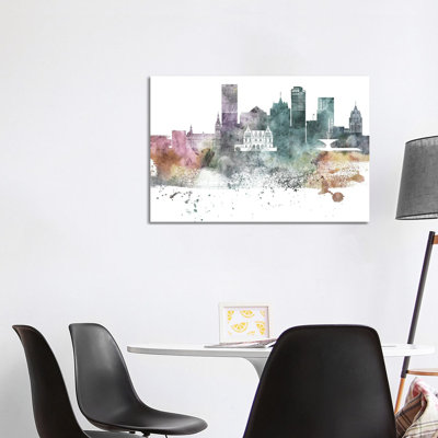 Milwaukee Pastel Skylines - Wrapped Canvas Print