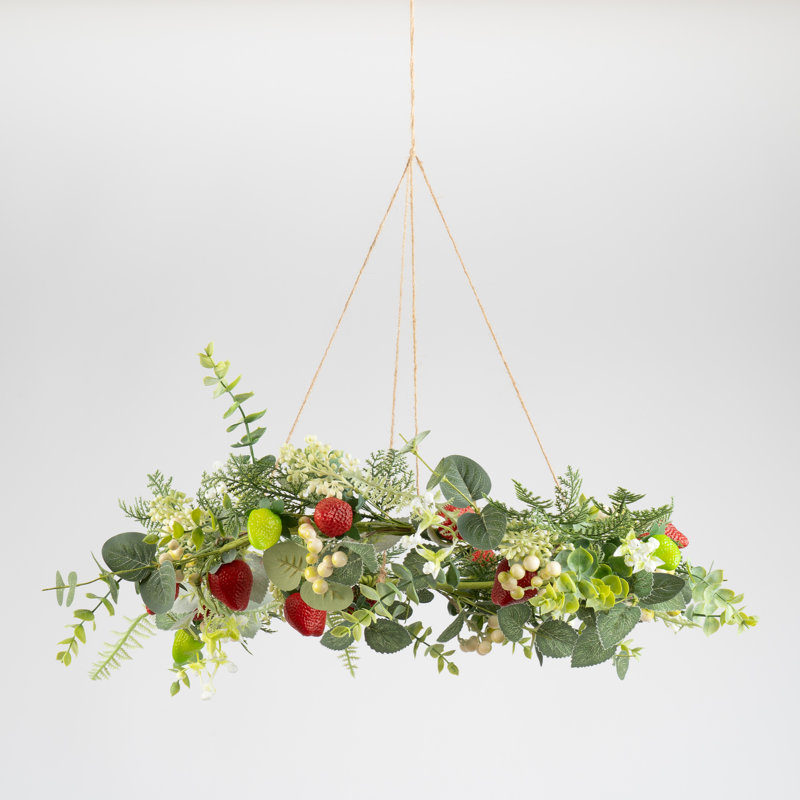 50cm Hanging Red Strawberry Wreath