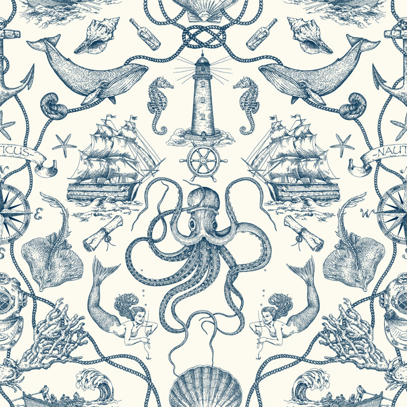 Rouleau de papier peint L 20,5 pi x l 396 po , Bleu