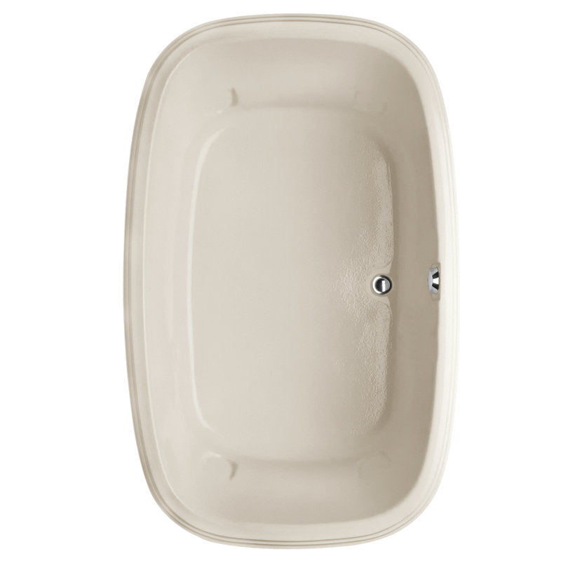 Sylvia 66'' L Soaking Bathtub, Biscuit, Matte Black