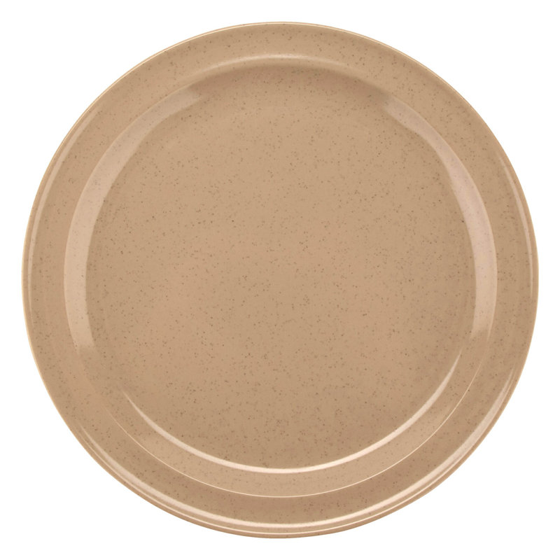 Grandes assiettes rondes en mélamine GET, 9 po, (ensemble de 12), Tanné