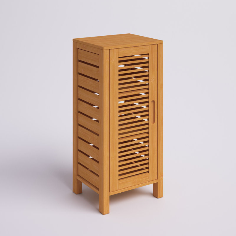 Ayden Solid Bamboo Wood 29" Tall Bathroom Cabinet