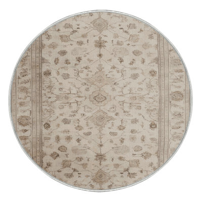Tapis turc beige lavable à la machine