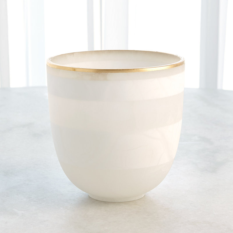 Striped Alabaster Bowl, 7.75" H x 8" W x 8" D