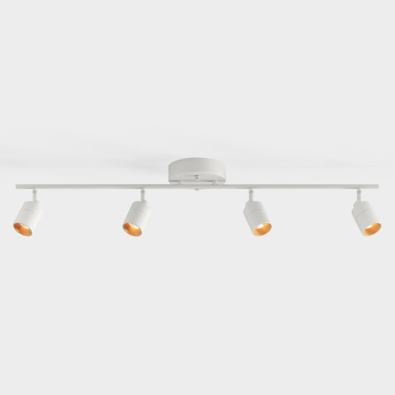 Shura 4-Light Integrated LED Track Light w/ Rotatable Heads, 3 ft. Track Lighting Kit, 3000k, 2240 Lumen, White