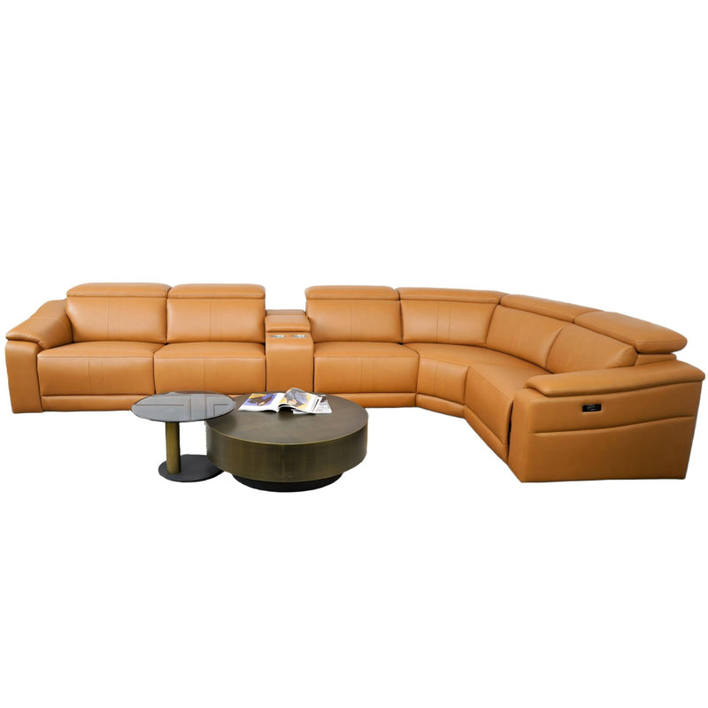 Canapé modulaire en cuir avec 9 porte-gobelets