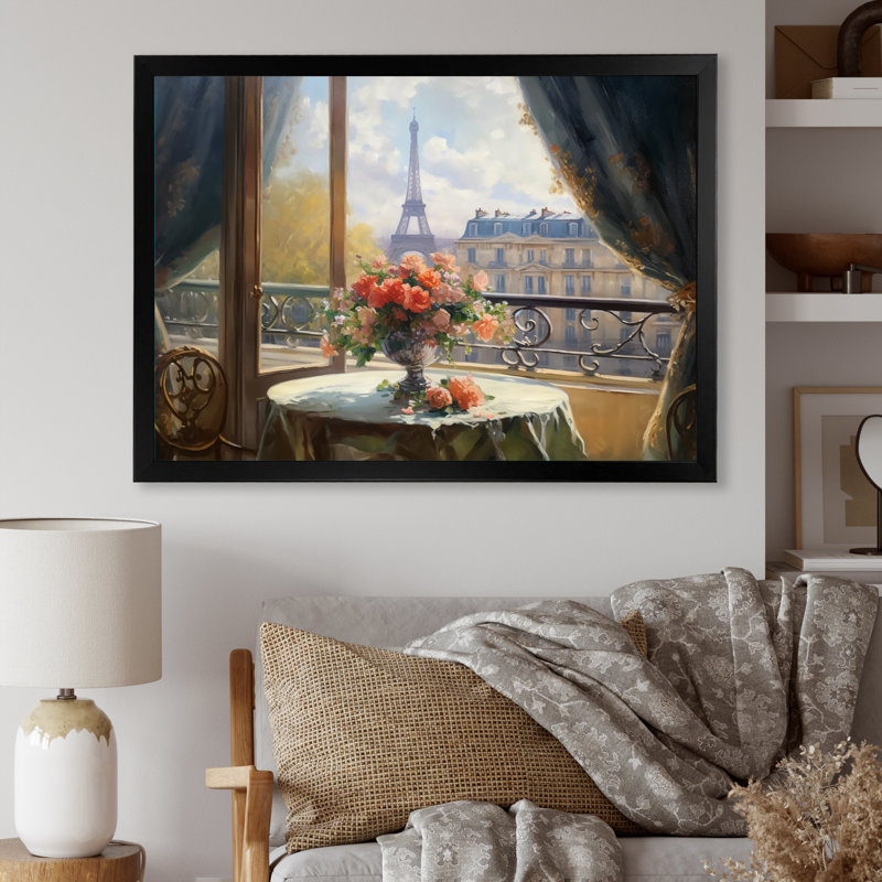 Beautiful Eiffel Tower In Paris I " Beautiful Eiffel Tower In Paris I ", Black Single Picture Framed, 12" H x 20" W x 1" D