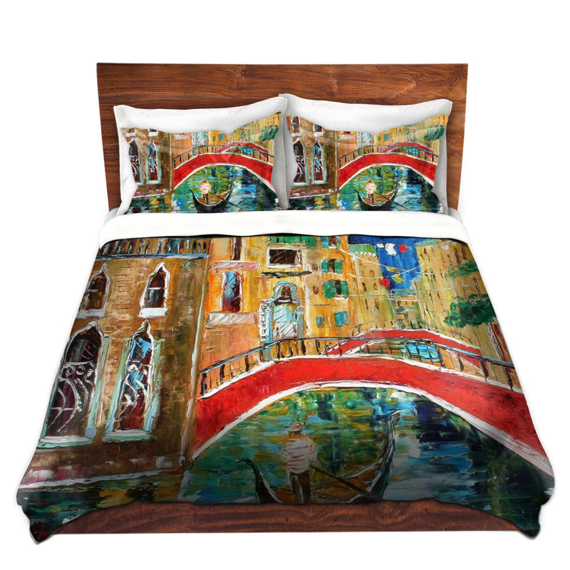 Ensemble de housse de couette Venice, 1 housse + 2 taies très grand lit