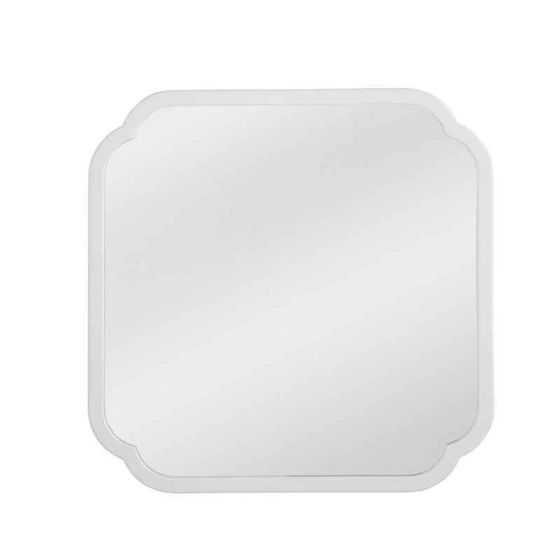 Baltic Wood Scalloped Wall Mirror, White
