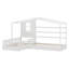 Wood House Bed , 2 Solid Bed L Structure With Fence And Slatted Frame-1640967345