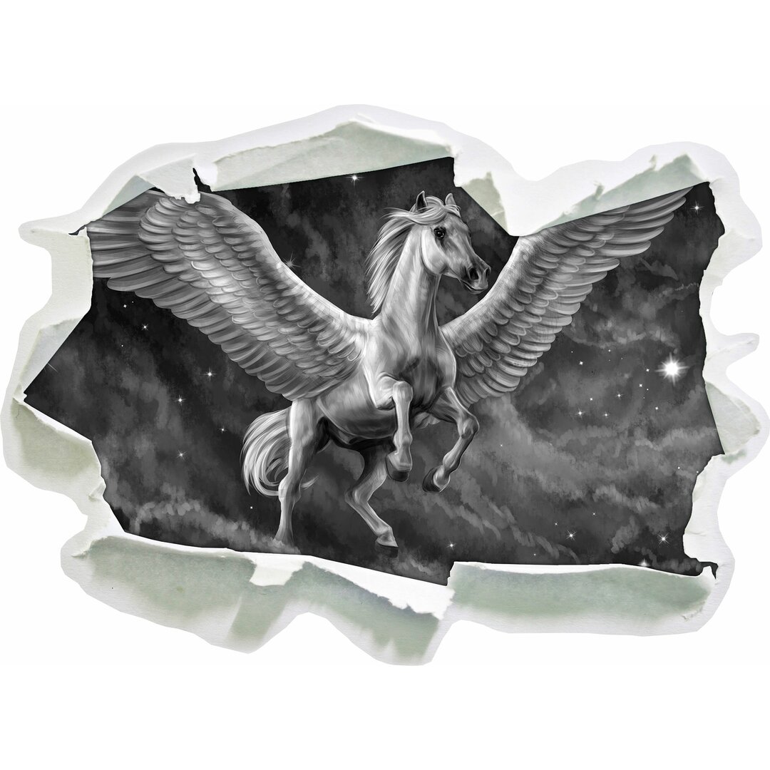 Wandtattoo Weißer Pegasus mit Engelsflügeln