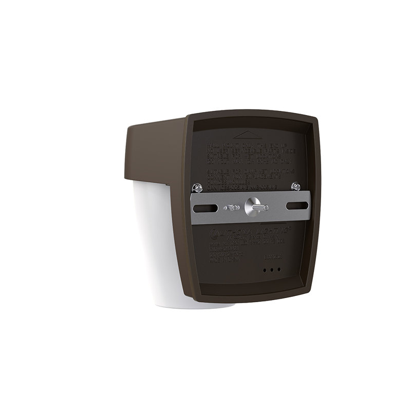 Dark Bronze LED Wall Sconce with White Shade