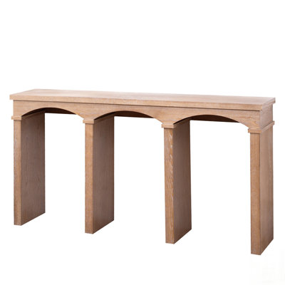 Console Table – Long Entryway Table with Decorative Arched Legs, Narrow Sofa Table for Hallway, Living Room, or Foyer