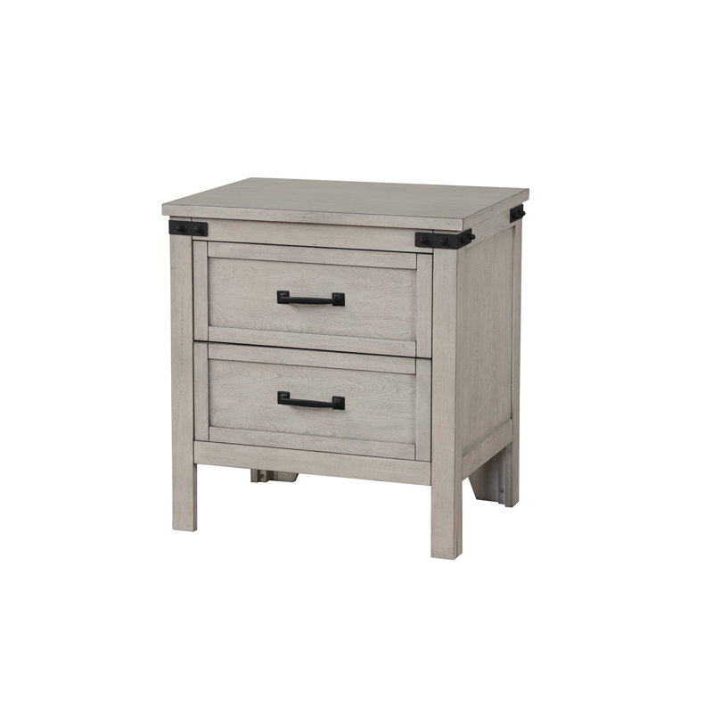 Table de chevet à deux tiroirs avec attrait industriel rustique