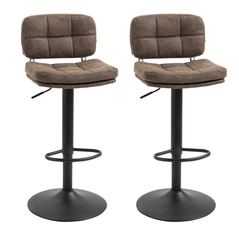 Ensemble de 2 tabourets de bar réglables à hauteur de comptoir pivotante