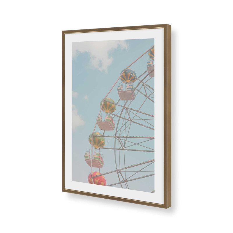 Carousel Dreams In The Sky, reproduction d'art, H 19,25 po x l 25,25 po, Cadre de coin ouvert en or brossé