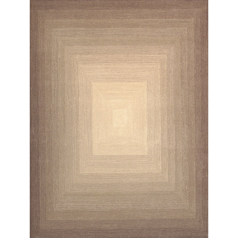 Handmade Brown/Ivory Ombre Wool & Silk 5' x 8' Area Rug