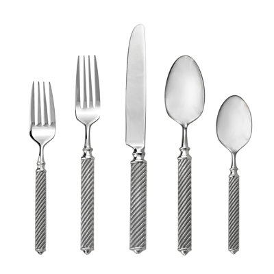 Ensemble de service 45 pièces en acier inoxydable Torsade 18/10 avec service pour 8 personnes