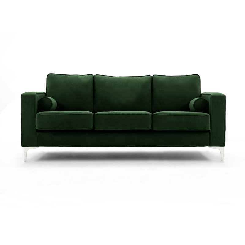 Georgio 3 Seater Velvet Sofa, Emerald Green