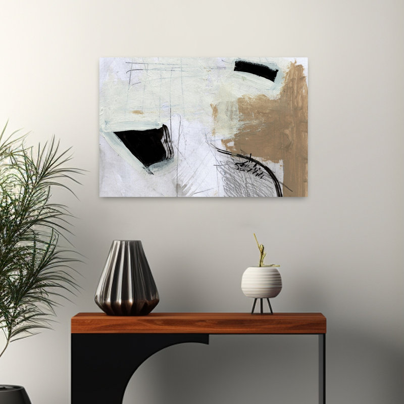 Art contemporain contemporain abstrait, H 16 po x l 24 po