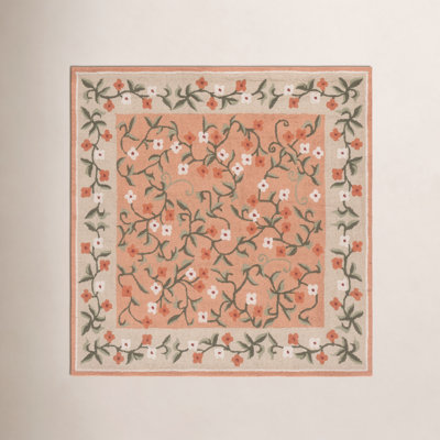 Hand-Tufted Wool Floral Outdoor Rug