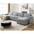 151.18" Wide Adjustable Armrest Sectional With Two Ottomans