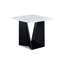 Ensemble de table basse moderne 3 pièces Table de bout Table de bout luxueuse avec faux-marbre et base angulaire noire Meuble de salon en bois blanc