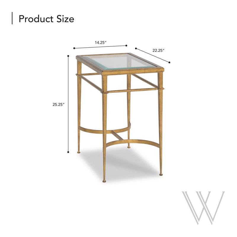 Madeleine Glass End Table, Gold
