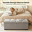 Banc de rangement moderne pour chambre à coucher avec compartiment caché