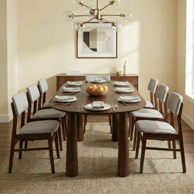30"H Oval Wood Dining Table Kitchen Table with 4 Legs