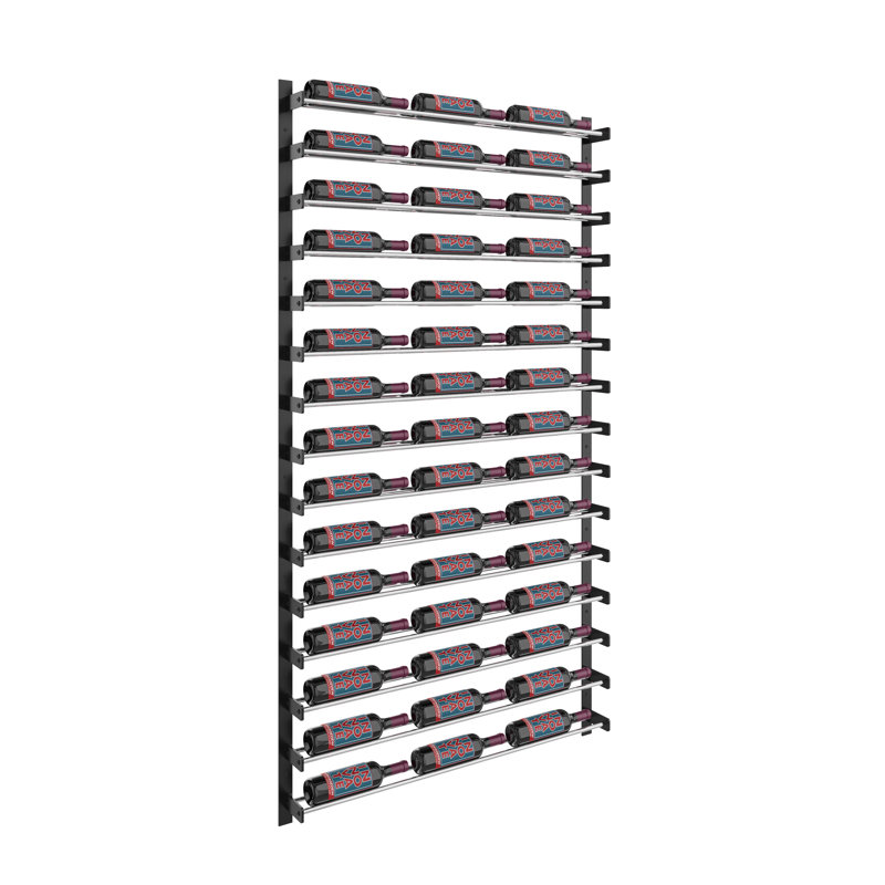 Support à vin mural pour bouteilles, Chrome, 75" H x 41" W x 4.25" D