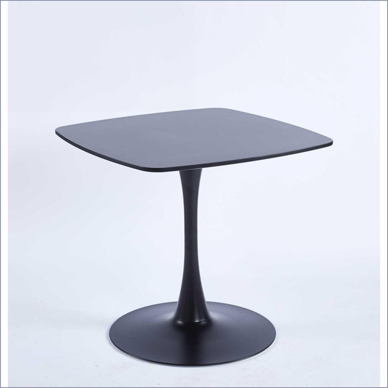 Table basse noire en MDF avec pieds en métal, stable et facile à nettoyer pour le salon