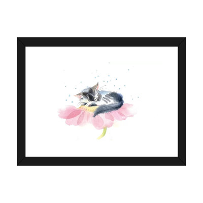 Chaton sur une fleur IV par Marina Ignatova - Peinture