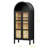 Modern Farmhouse Arched Cabinet With Glass Doors,72" Tall Auto Sensor Light Arch Storage Cabinet With Height Adjustable Shelf And 2 Drawers Display Bookshelf-1826236122